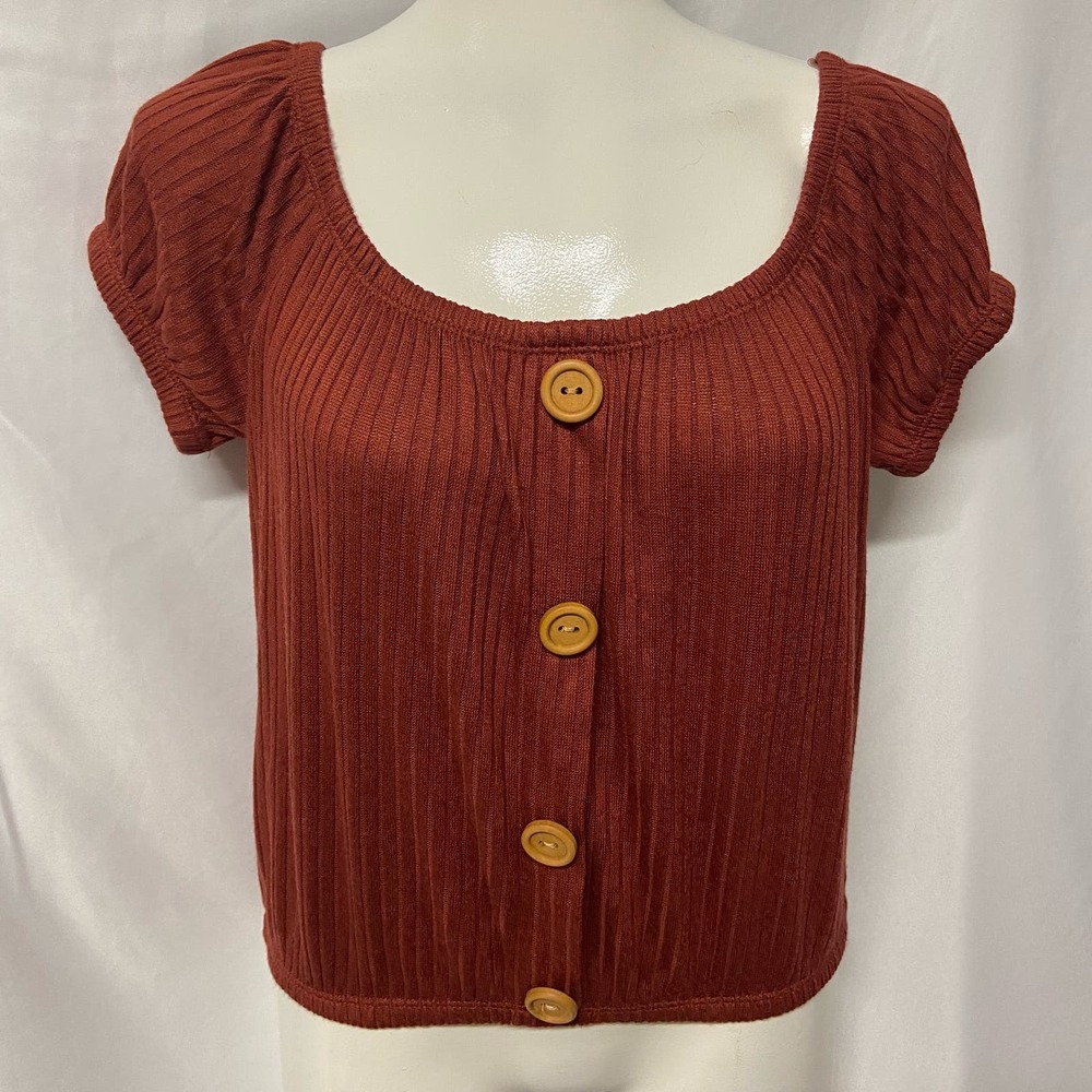 Fashion Muse Crop Top Rust Colored S Mid Belly Cute
